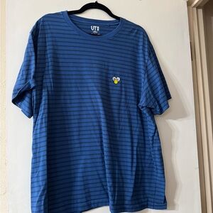 Blue Kaws Uniqlo Striped Men's Shirt